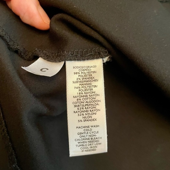 Loft Long Sleeve Swing Short Dress Black/gray - Picture 8 of 10